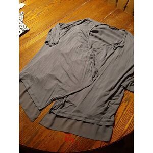 Size 14/16 Lane Bryant Blue Lined Cardigan Open Front Over Shirt 3/4 Sleeve